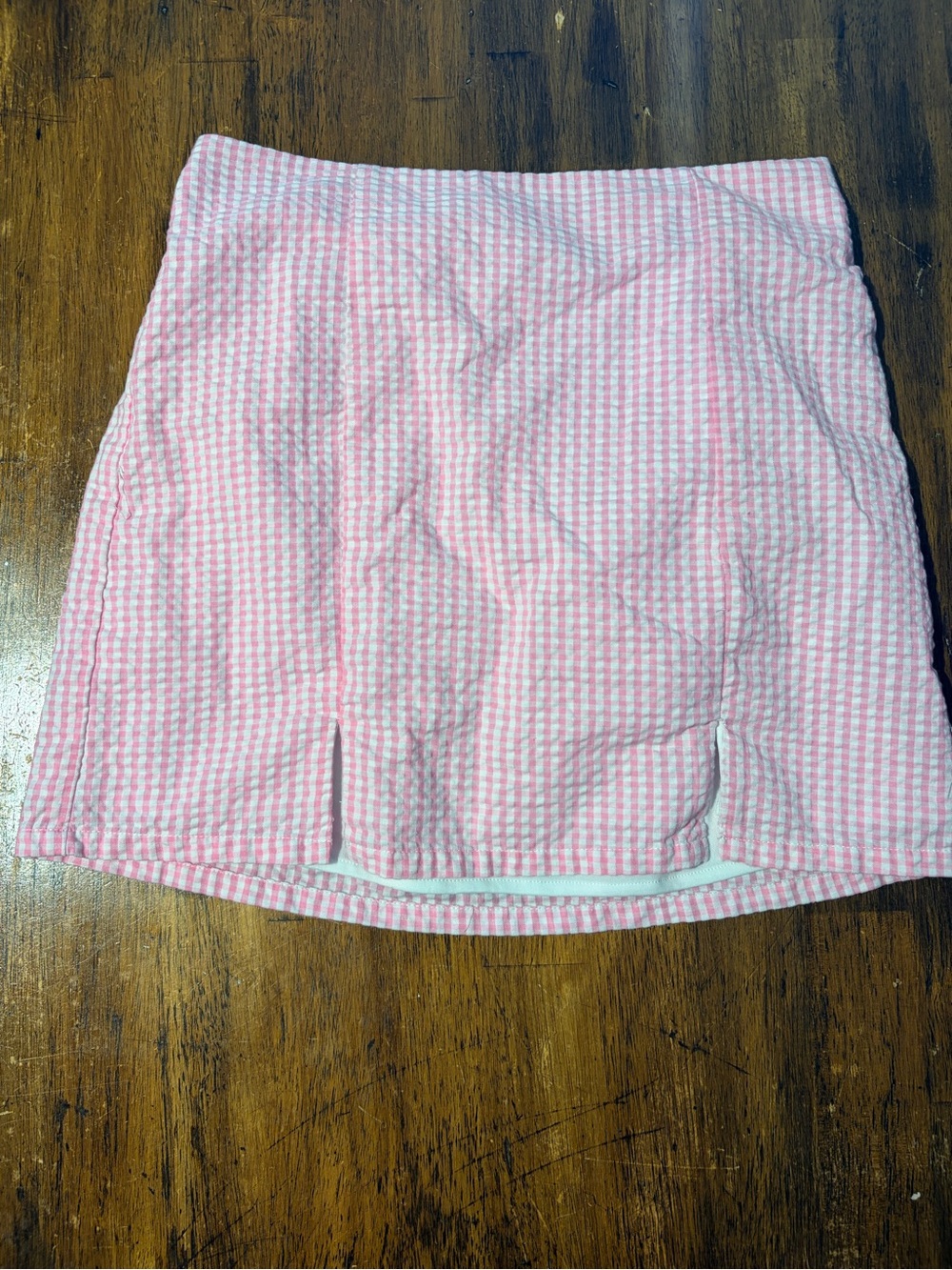 Pink Gingham Mini Skirt